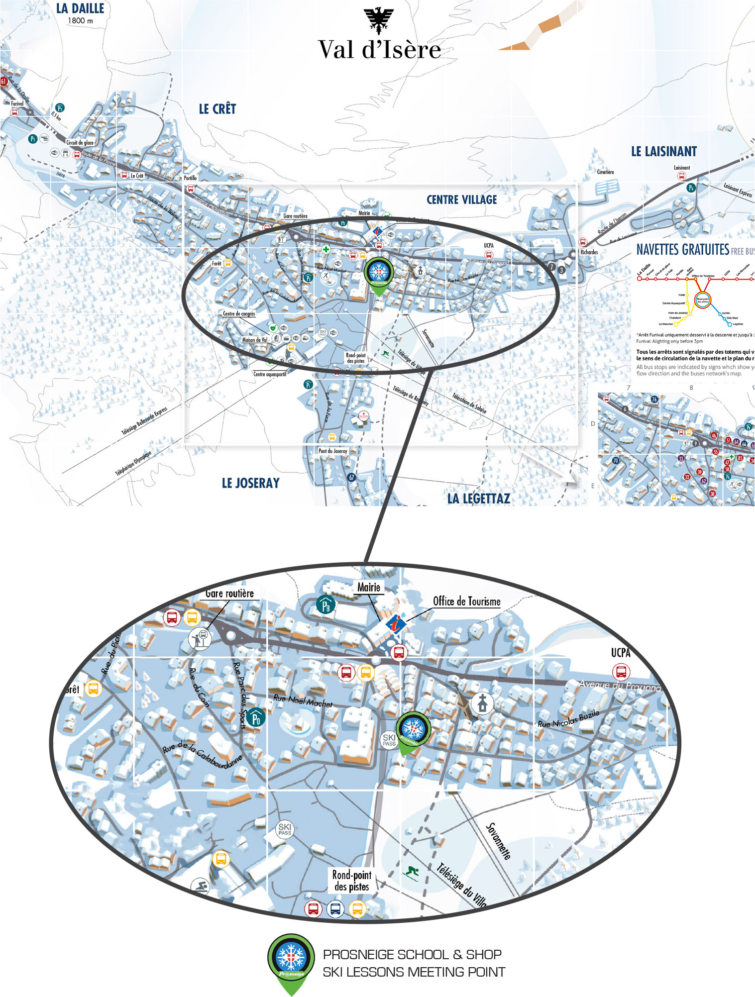 prosneige val d'isere ski school and ski shops