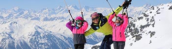 Call to action button ski lessons and equipment hire